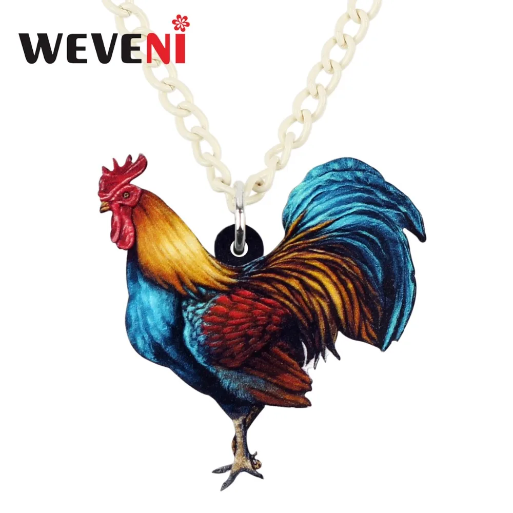 WEVENI акриловое милое цветочное колье с кулоном изображением курицы подвеской на