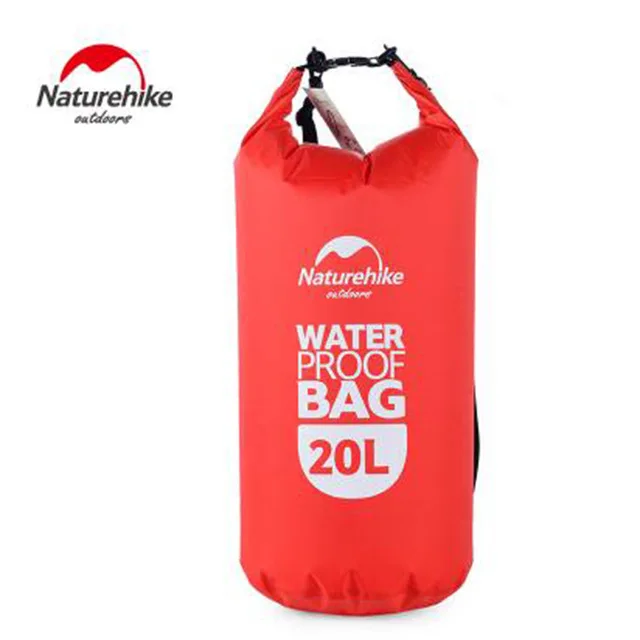 NatureHike 5L 20L 60L водонепроницаемый мешок Сверхлегкий дрейфующий Сухой Мешок Пляжный дрейфующий Дайвинг Плавательный компрессионный мешок для хранения - Цвет: Red-20L