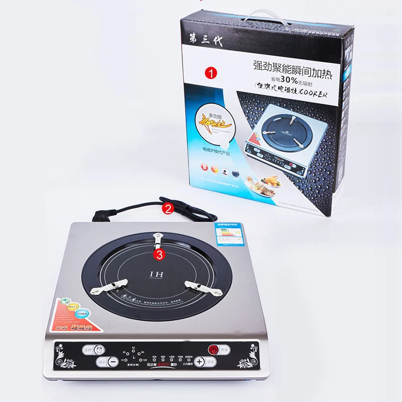 Household Induction Cooker Multi-function Gathering Stove 220V 2000W Furnace High Power Induction Cooker Kitchen Machine