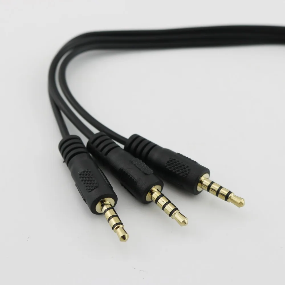 10pcs Gold Plated 3 5mm TRRS Stereo Female 4 Pole Jack to 3x 1 8 Male Plug Audio Headphone Adapter Splitter Cable 30cm 1ft