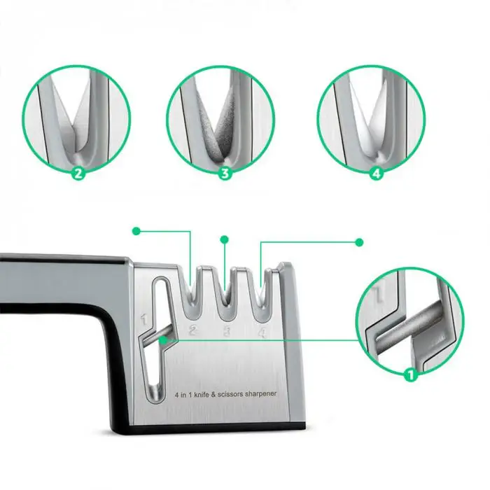 Профессиональная точилка для ножей 4 в 1 резак ножничный заточный инструмент для всех размеров ножей 669