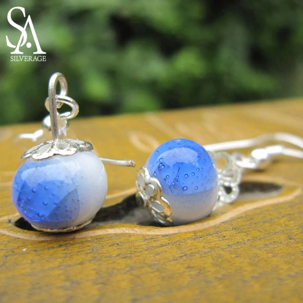 

SA SILVERAGE New National Style Handmade A Variety of Matching Shapes Beautiful Original Ceramic Jewelry National Style Earrings