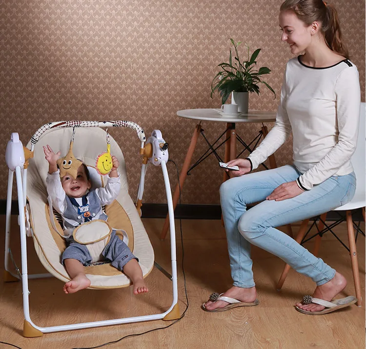 Новый стиль Портативный электрические качели детские кресла вышибала музыкой качалки для ребенка безопасной новорожденных детская