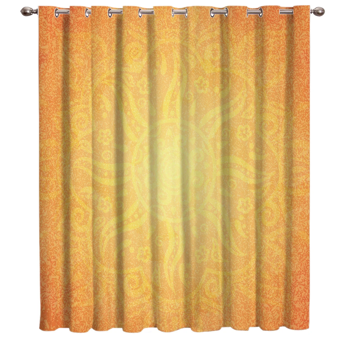 

Orange Indian Style Window Treatments Curtains Valance Living Room Blackout Curtains Kitchen Outdoor Fabric Floral Decor Kids