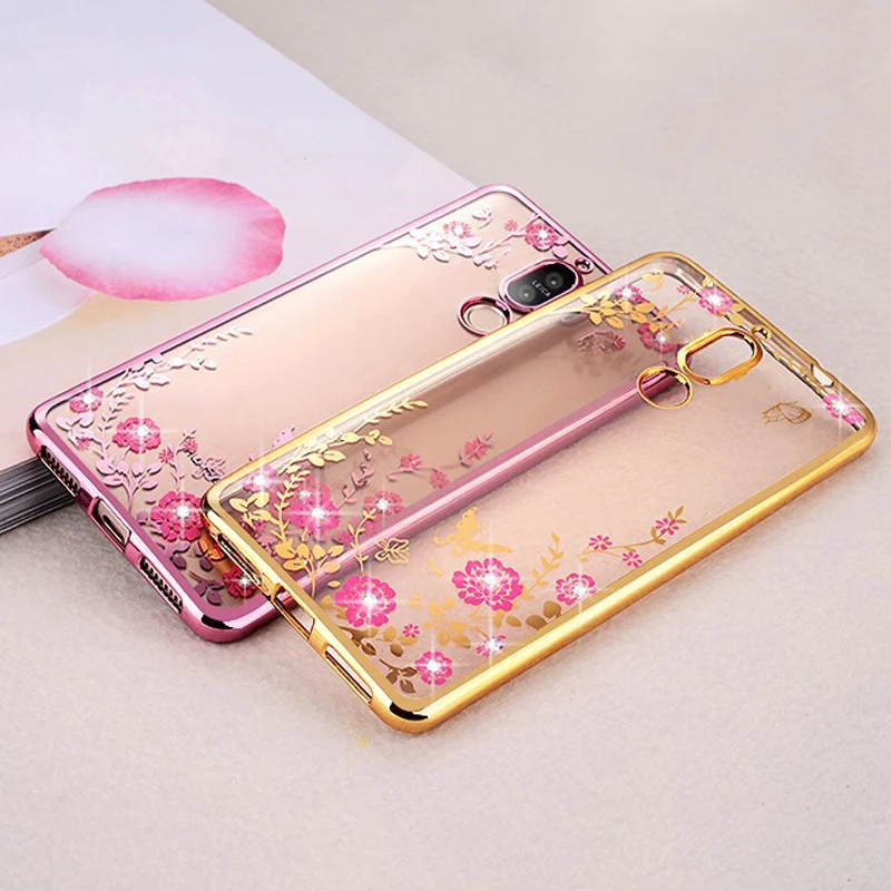 

For huawei mate 10 9 Pro lite Case Plating frame Gilded Glitter Crystal TPU silicone soft Back Cover nova 2 2i Plus phone case