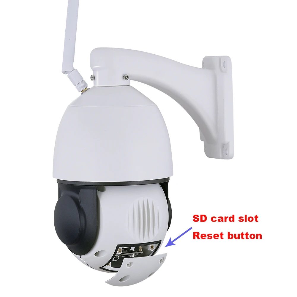 Беспроводная купольная ip камера 5 Мп 2594*1944 SONY IMX335 Starlight PTZ со слотом для sd карты P2P