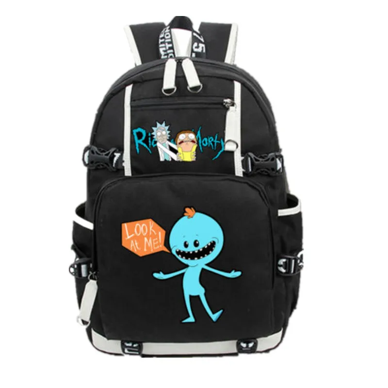 New Rick and Morty MEESEEKS Backpack Black Unisex Packsack ...