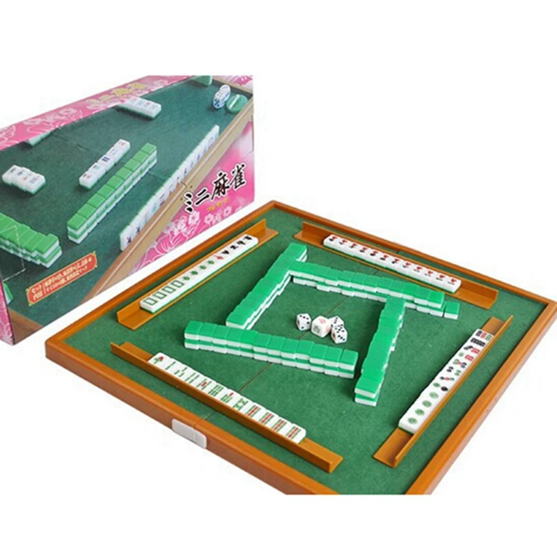 

Free shipping Mini Mahjong Portable Majiang Set Table Game Mah-jong Travel Travelling Mahjong Games board game indoor games