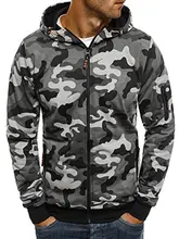 Casual Streetwear Camo Hoodie Camouflage Print Men Hoodie Zipper Military Sportswear Sweatshirts Male Cloth Sudadera Hombre contrast camo raw hem crop hoodie