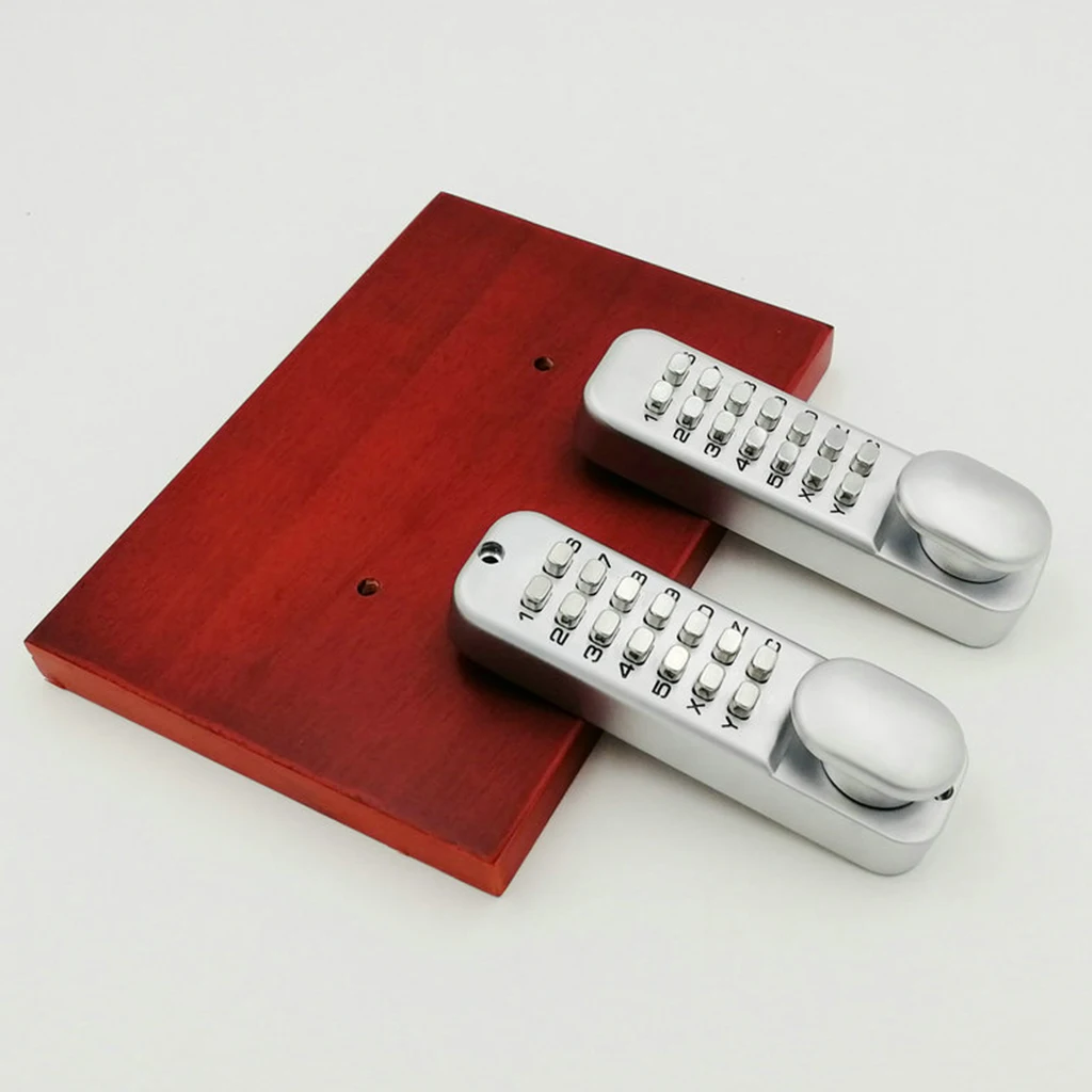 

Double-sided Door Password Lock 3-7 Digit Setting Keyless Push Button Waterproof with Circular Handle 1.72mm Thickened Panel