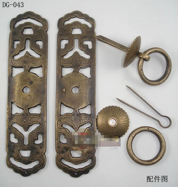 

Bronze Antique Chinese Classical handle Copper Straight handle Hollow pattern DG-043
