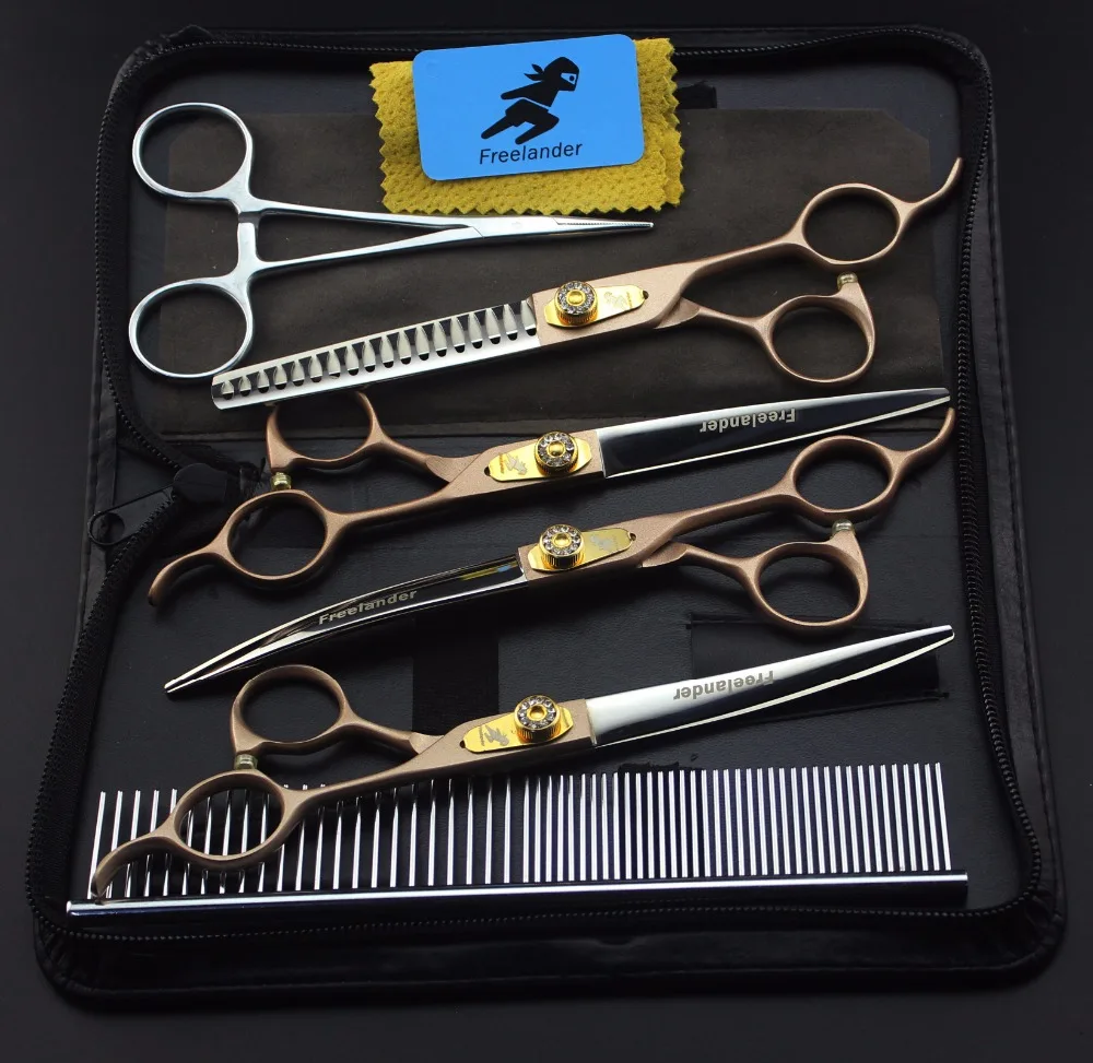 

7.0inch Professional Premium Sharp Edge Dog PET GROOMING SCISSORS SHEARS Pet Scissors Set technicolor