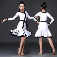 Latin Dance Dress Girl Professional Competition Dancing Dresses Children Kid Salsa Cha Samba Clothes Practice Show Wear DN5037