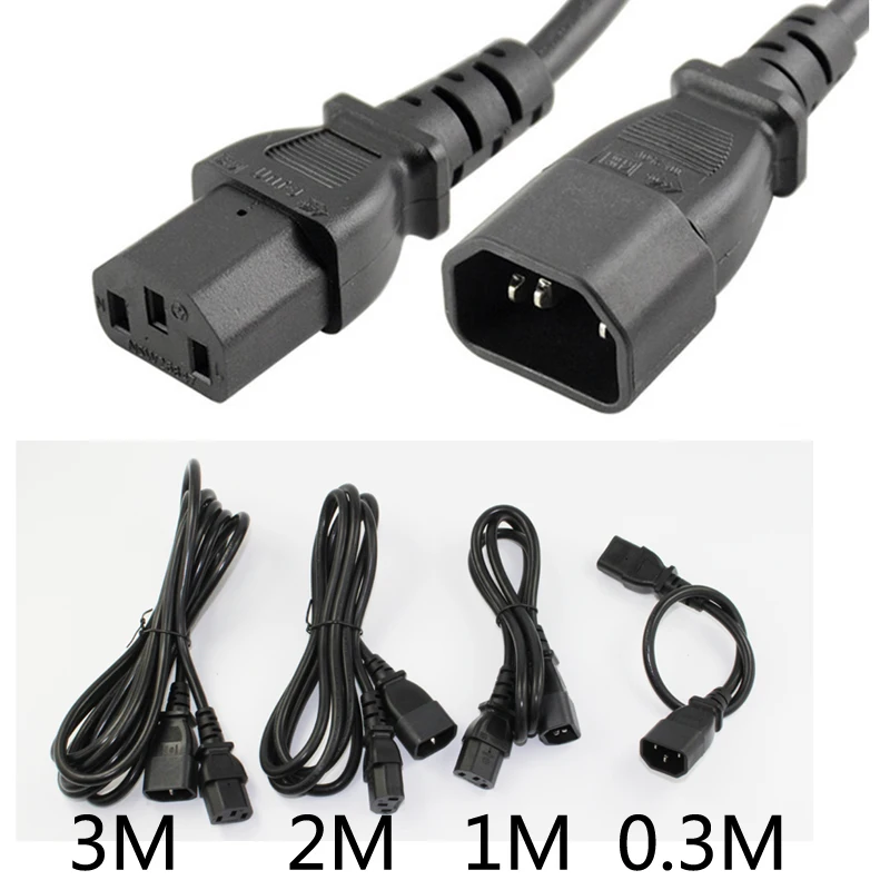 0.3M 1M 2M 3M length IEC 320 C13 to IEC 320 C14 power cord extension ...