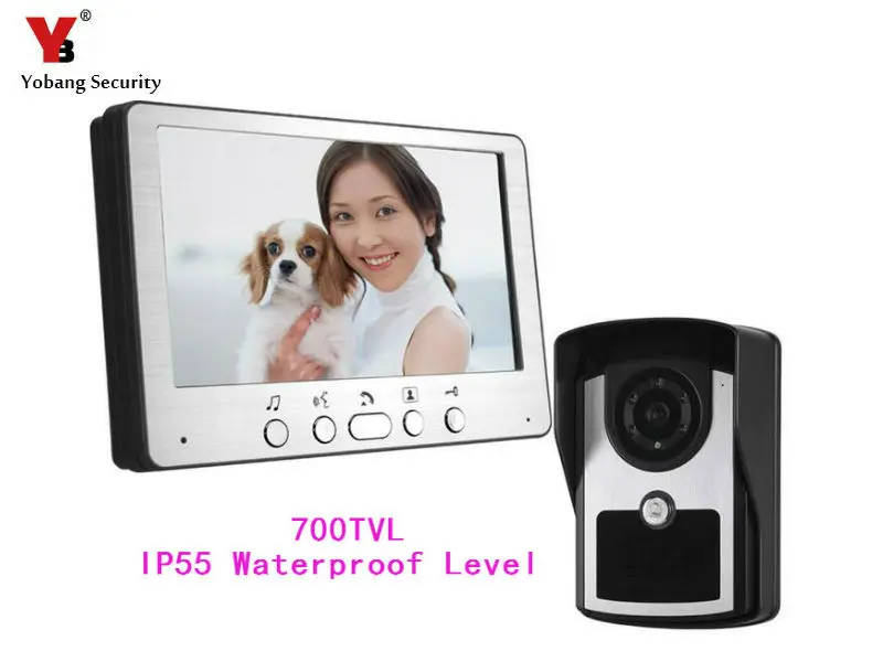 

YobangSecurity 7 " Video Door Entry Systems Video Door Chimes Bells Intercom Doorbell Phones 1 Monitor 1 Night Vision IR Camera