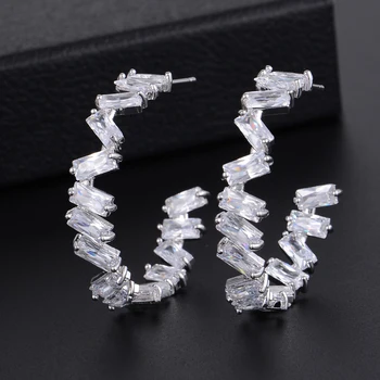 

GODKI 34mm Luxury Iregular Geometry Multicolor Trendy Cubic Zirconia Women Wedding Party Earring High Jewelry Addiction