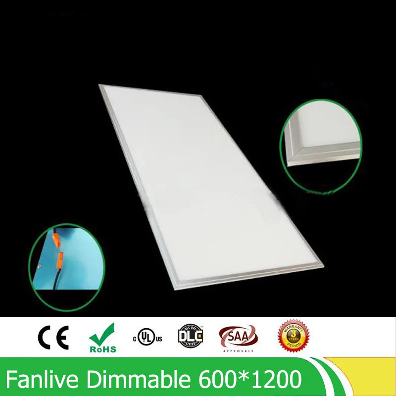 72W 600*1200MM dimmable led panel light ,led panel lamp SMD2835 Office/Home/Hotel lighting with 600*1200 surface mounting frame