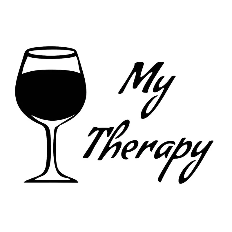 16x11cm My Therapy Wine Glass Originality Funny Carstyling Vinyl Car