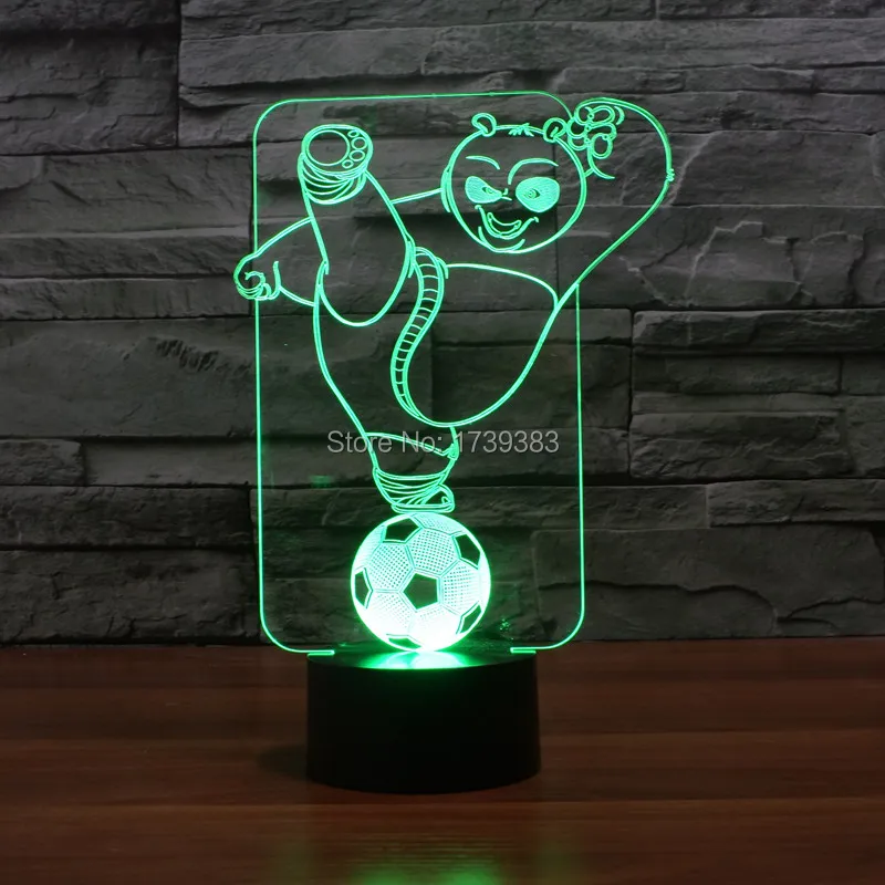 Color changing Flashing touch sensor control KungFu Panda Acrylic 3D font b LED b font font