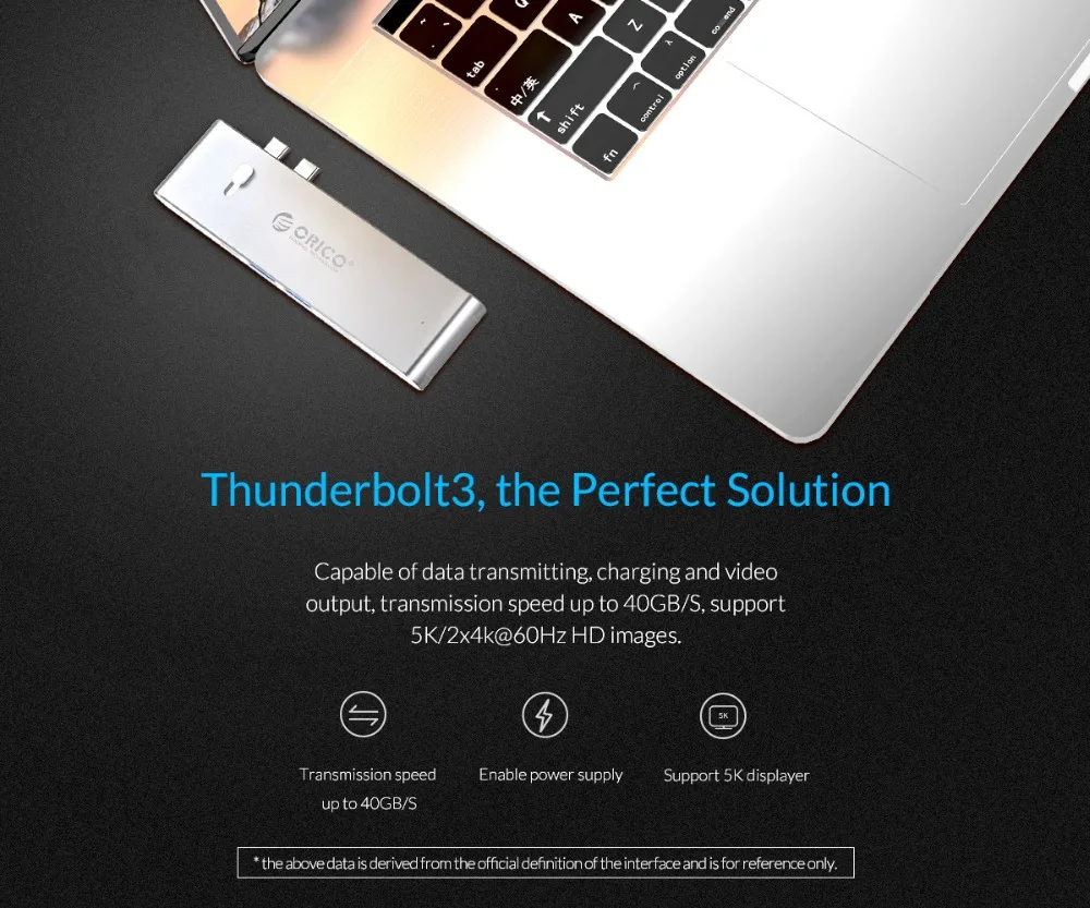 ORICO USB HUB Тип C к HDMI TF SD 3,0 Thunderbolt 3 адаптер для Apple Macbook Pro ноутбук Планшетные ПК