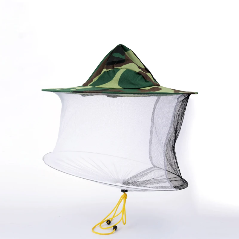 Two-Layer Head Top Camouflage Beekeeping Hat-Veil Combo Bee Hat Bug Mesh Mask | Дом и сад