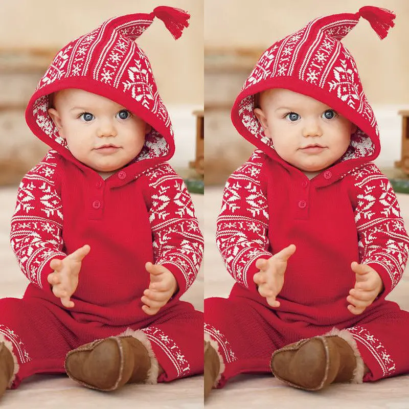 

Toddler Newborn Baby Infant Girl Warm Romper Christmas Clothes