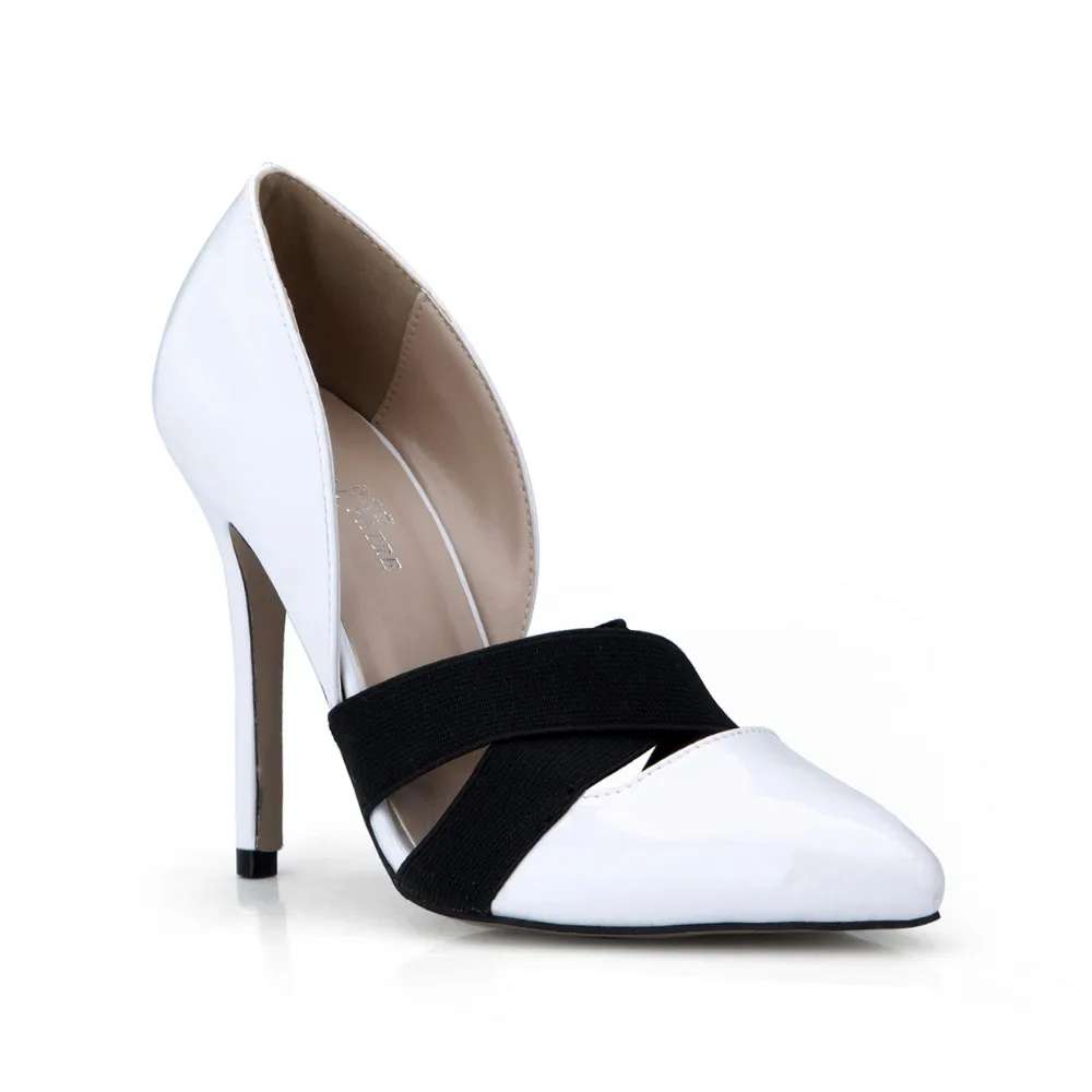 Большой размер 35-43 женщины стилет туфли на высоких каблуках острым носом сексуальная партия свадебная мода насосы slip-on дамы офис обувь