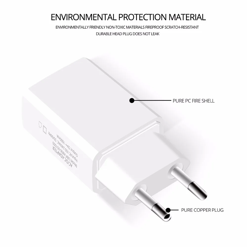 ANKNDO 5v 1a USB зарядное устройство Универсальное для телефона безопасный корпус AC/DC