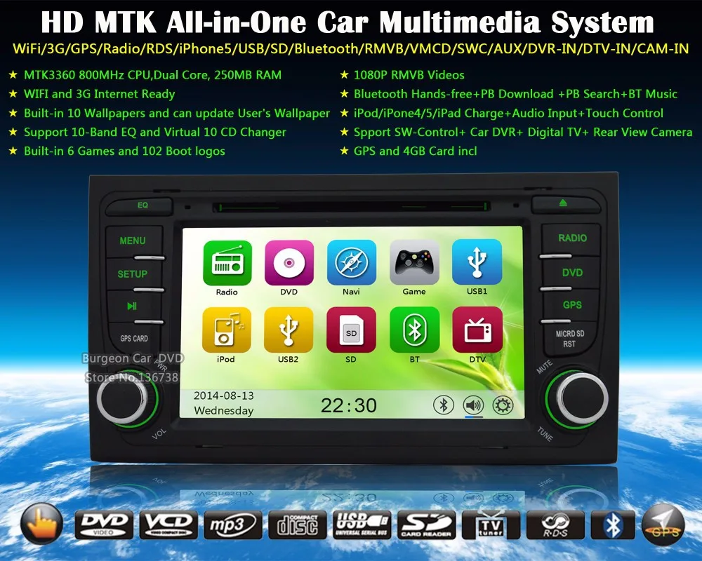 Excellent Touch Screen Car DVD Player For Alfa Romeo 159 Spider Sportwagon Brera Radio Bluetooth Ipod 3G WIFI RMVB GPS Navigation System 5