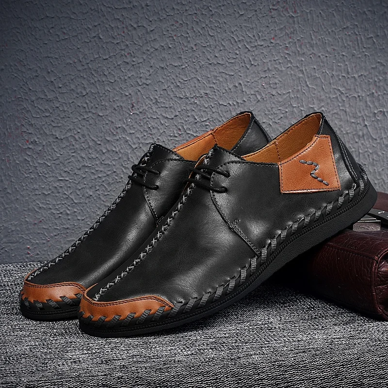KATESEN Classic Men Shoes Plus Size Breathable Man Oxford Loafers Lace-Up Suede Leather Man Casual Shoes Moccasins 38-47 KATESEN Classic Men Shoes Plus Size Breathable Man Oxford Loafers Lace-Up Suede Leather Man Casual Shoes Moccasins 38-47