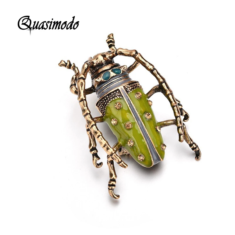 High Quality Enamel Pin Insect Brooch Beetle Enamel Brooch Vintage Exquisite Simulation Pins Fashion Dress Suits Sweater Corsage Fashion Jewelry