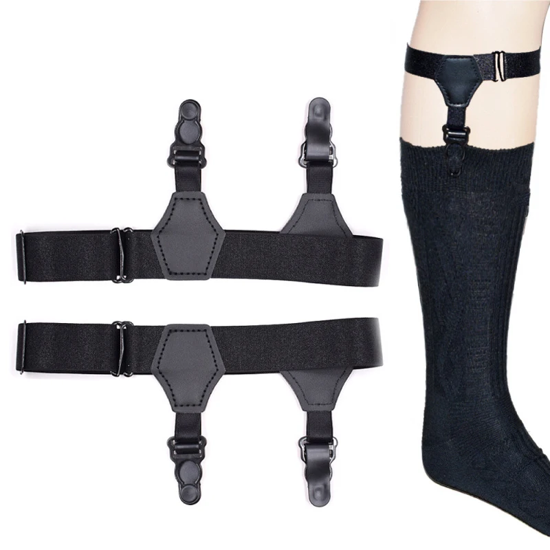 

Men's Black Sock Suspenders High Quality Double Clips Suspender Accessories Elastic Prevent socks from falling off Socks Garters