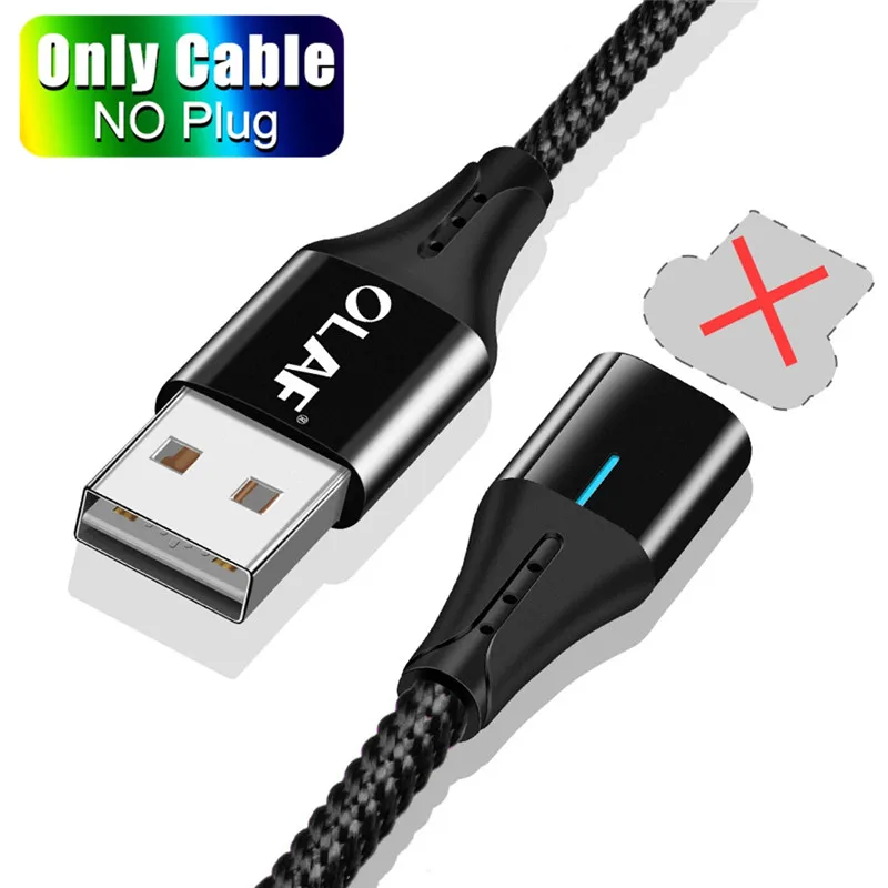 Двусторонний Магнитный usb-кабель Олаф, Магнитный зарядный кабель для iPhone XS Max XR X 8 7 6 6S 5 5S, шнур для iPad - Цвет: Black Only Cable