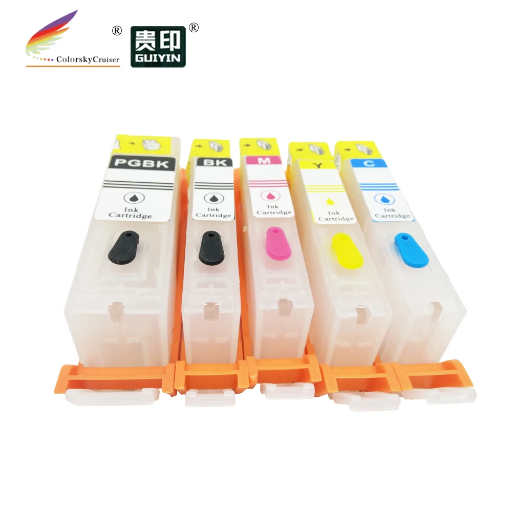 (RCC670-5) многоразовый чернильный картридж для Canon PIXMA MG6860 MG5760 MG6865 MG5765 PGI-670 PGI670 PGI 670 BK C