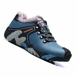 Натуральная кожа уличная спортивная обувь для бега Мужская брендовая прогулочная дорожная тренировочная обувь для бега зимние плюшевые