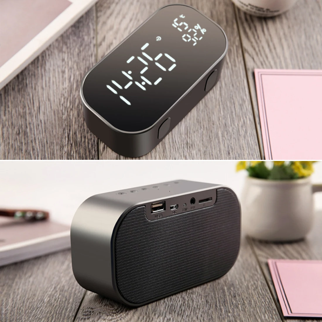 Цифровой светодиодный Будильник Повтор ночные огни температура настольные часы с fm-радио USB Bluetooth динамик Despertador домашний декор
