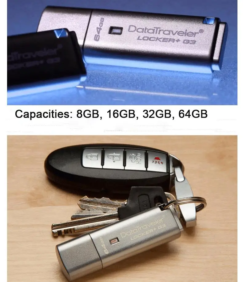 Kingston USB флеш-накопитель, флеш-накопитель, 8 ГБ, 16 ГБ, 32 ГБ, 64 ГБ, USB 3,0, металлический персональный, безопасный, usb накопитель, запоминающая карта, usb флеш-накопитель