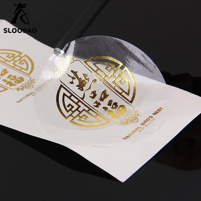 Custom Made Red Silver Gold Color Foil Transparent Adhesive PVC sticker  label printing any size free shipping