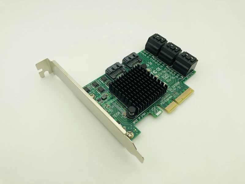 Express para Sata Suporte de Perfil Porta Pci-e Iii 3 6 gb Cartão Controlador Ssd Sata Sata3.0 Adaptador Raiser Baixo 8 Pci 3.0