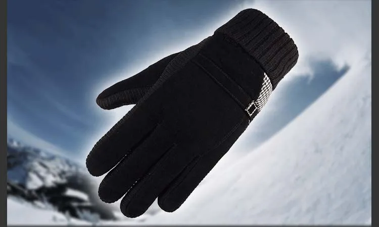 GLV933B Men s leather winter warm font b gloves b font skiing outdoor ride bicycles anti