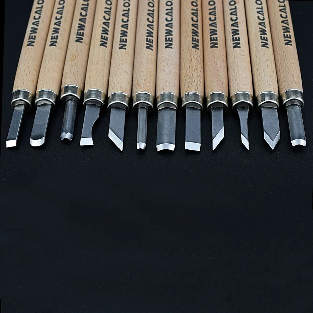 NEWACALOX 12 шт. нож для резьбы по дереву, инструмент для резьбы по дереву, инструмент для деревообработки, хобби, искусство, ремесло, режущий гравер, скальпель, мульти ручка DIY