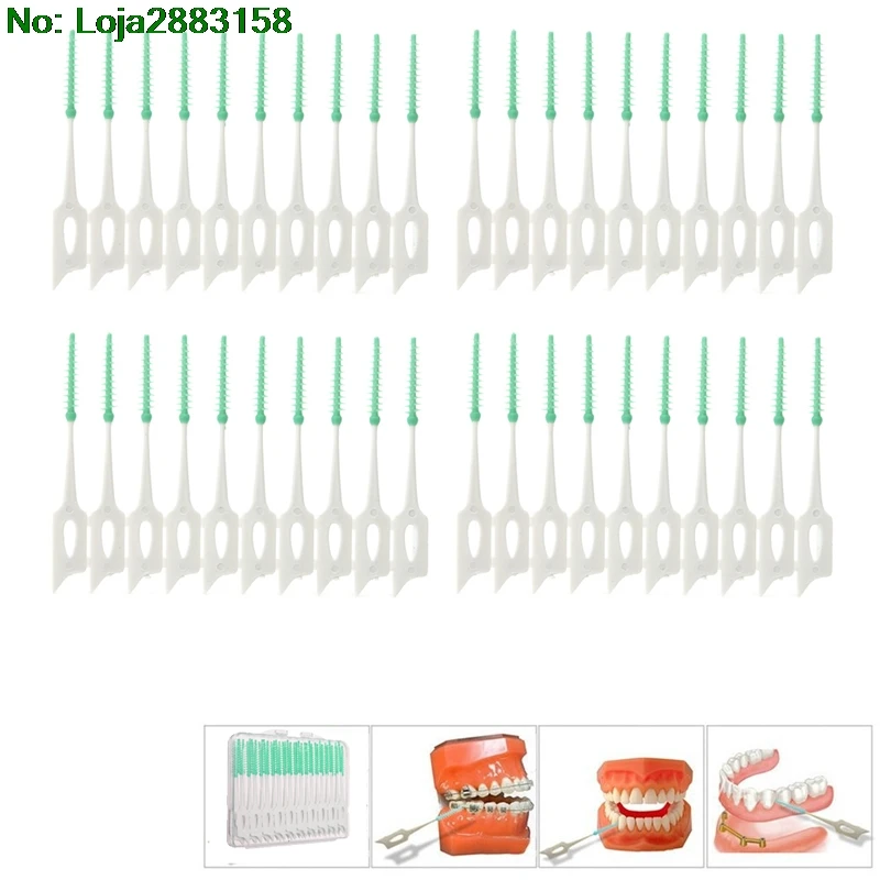 New 40Pcs Soft Clean Between Interdental Floss Brushes Dental Oral Care Tool