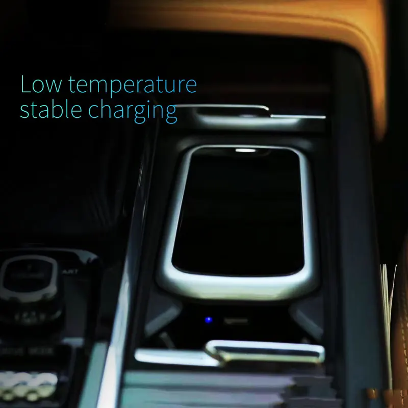 Новейшее 10 Вт автомобильное Qi Беспроводное зарядное устройство для Volvo XC90 S60 XC60 S90 C60 V60 для samsung Note 9 S9 S8 мобильный телефон зарядная пластина