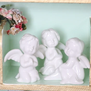 

mini white ceramic cute angel boy figurines home decor crafts room decoration vintage angel ornament figurine wedding decoration