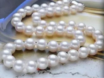 

HOT! 9-10mm 18"36"AAA White Pearl Strand Necklace Handmade knot