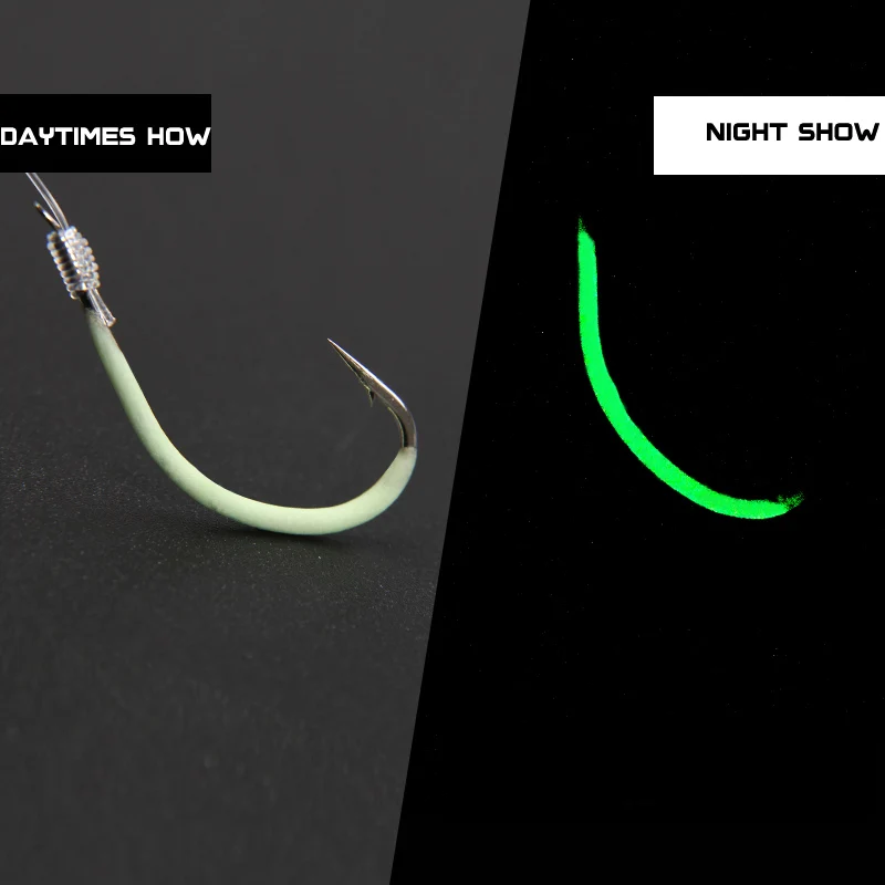JACKFISH 12-18# 30pcs/Sets Luminous Fishing Hook with line Barbed Hooks fishing Tackle Accessories Steel fishing Hooks Pesca JACKFISH 12-18# 30pcs/Sets Luminous Fishing Hook with line Barbed Hooks fishing Tackle Accessories Steel fishing Hooks Pesca