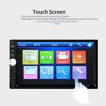 

2 din Car Mp5 Mp4 Player 7 inch digital TFT touch scree Support Rear view And FM Transmitter AUX Input CVBS Auto Player