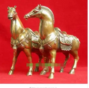 

Nice Pair BRASS Brass Horses Statue Figure 6" high Each crafts copper decoration brass factory
