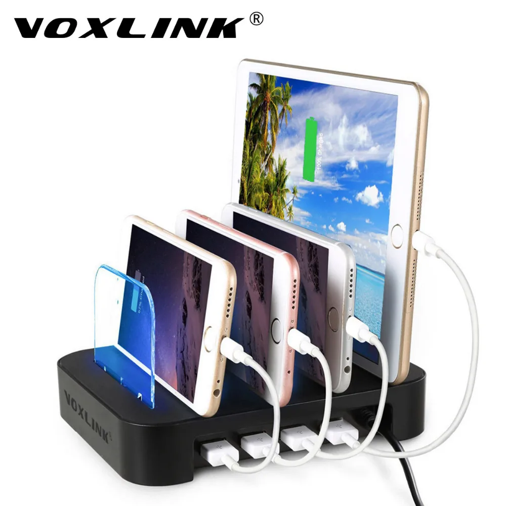 Voxlink 4 Порты USB Зарядное устройство с держателем Стенд Multi док зарядка через