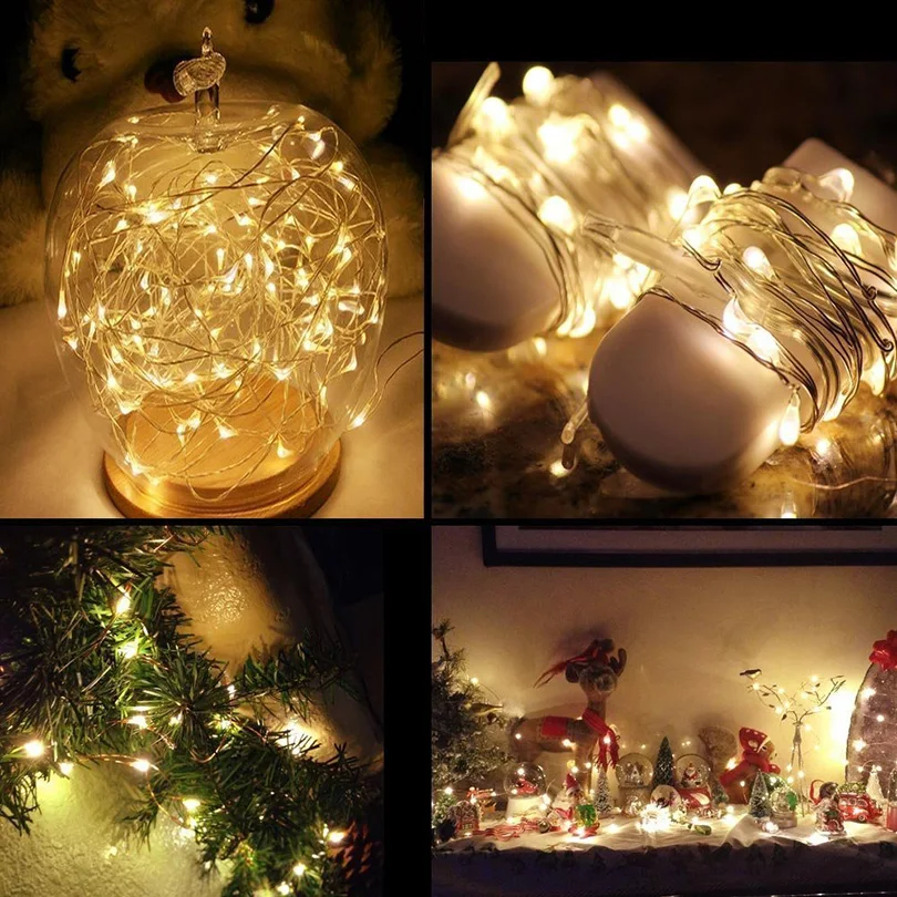 1 м 2 м 3 м 5 м светодиодный светильник-гирлянда s для свадебной вечеринки Рождественское украшение Сказочный светильник s садовый Открытый водонепроницаемый светильник-гирлянда на цепочке